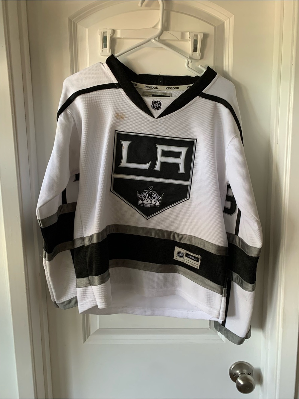 Custom 2017 Rookie Reebok LA Kings White & Black Hockey Jersey